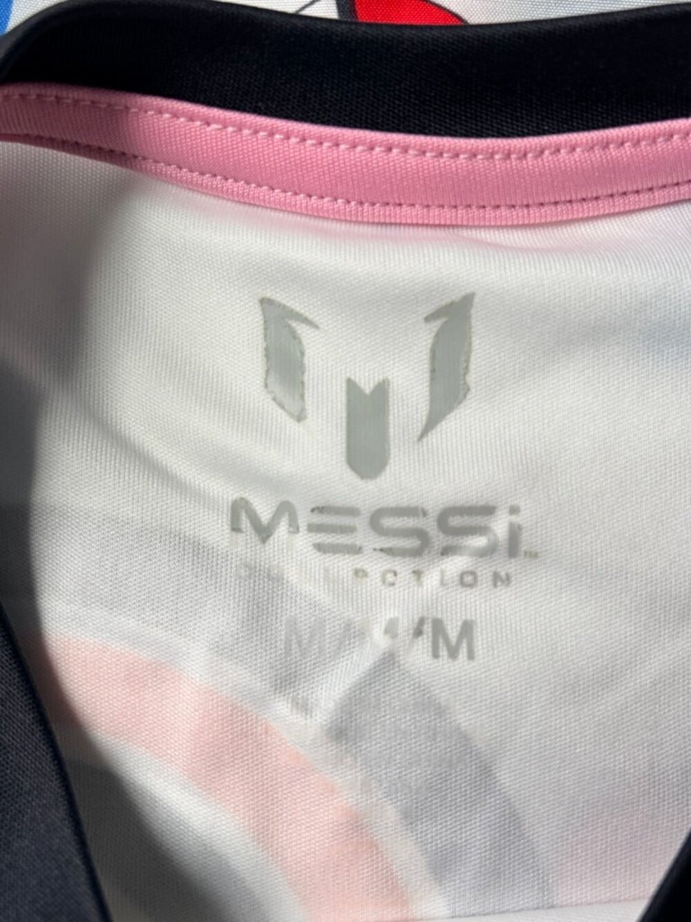 Messi Collection Youth Soccer Jersey White Pink #10 Performance Shirt Size 8 - Picture 4 of 9
